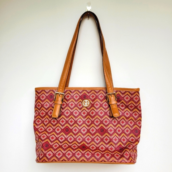 Giani Bernini Red/Brown Handbag Tote Like New Condition - Picture 1 of 6